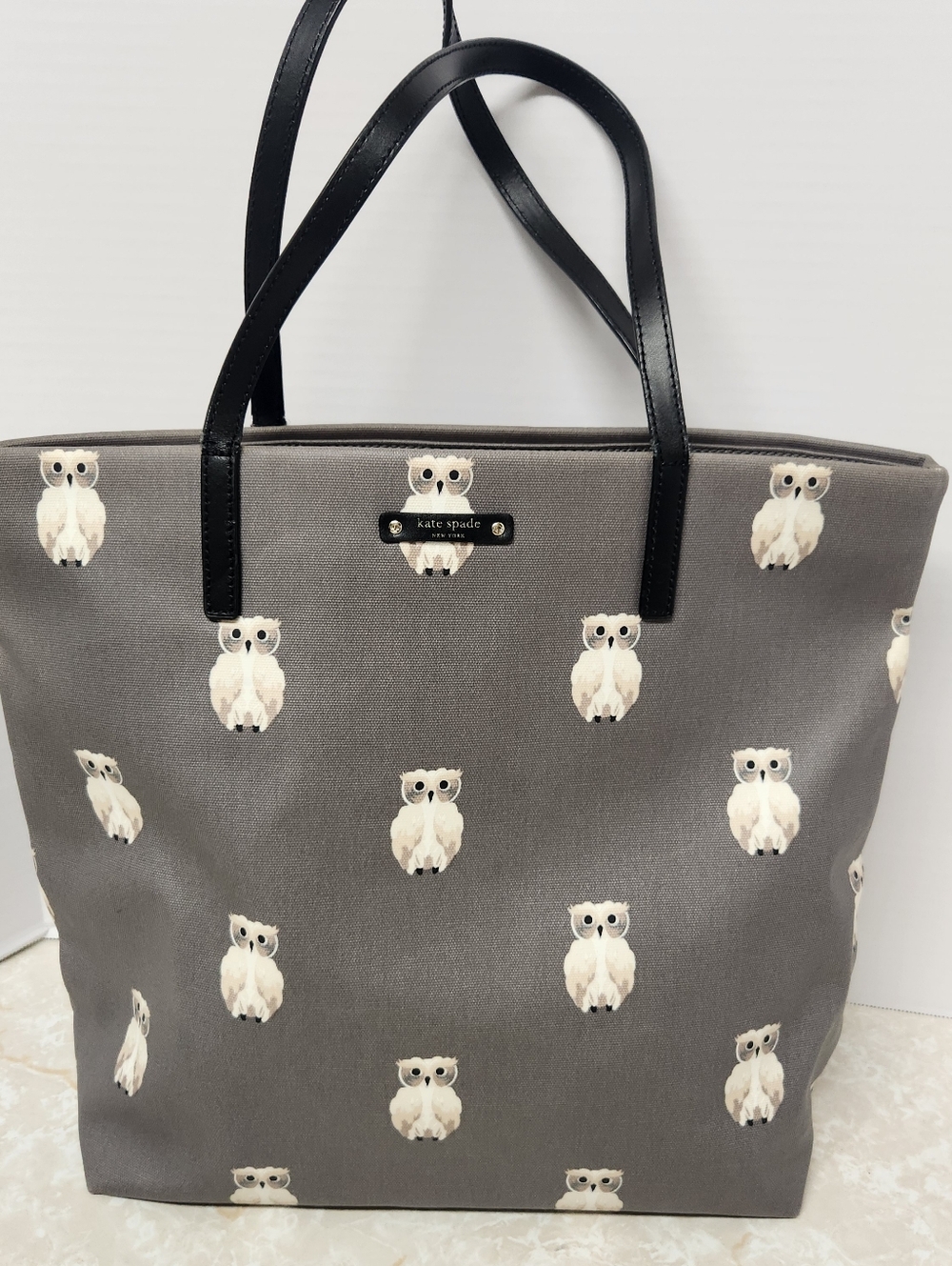 Kate Spade Owl Print Tote Shopper Bag Purse